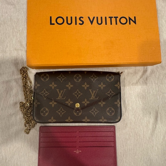 Louis Vuitton Brown Monogram Clutch with Chain - Picture 1 of 8